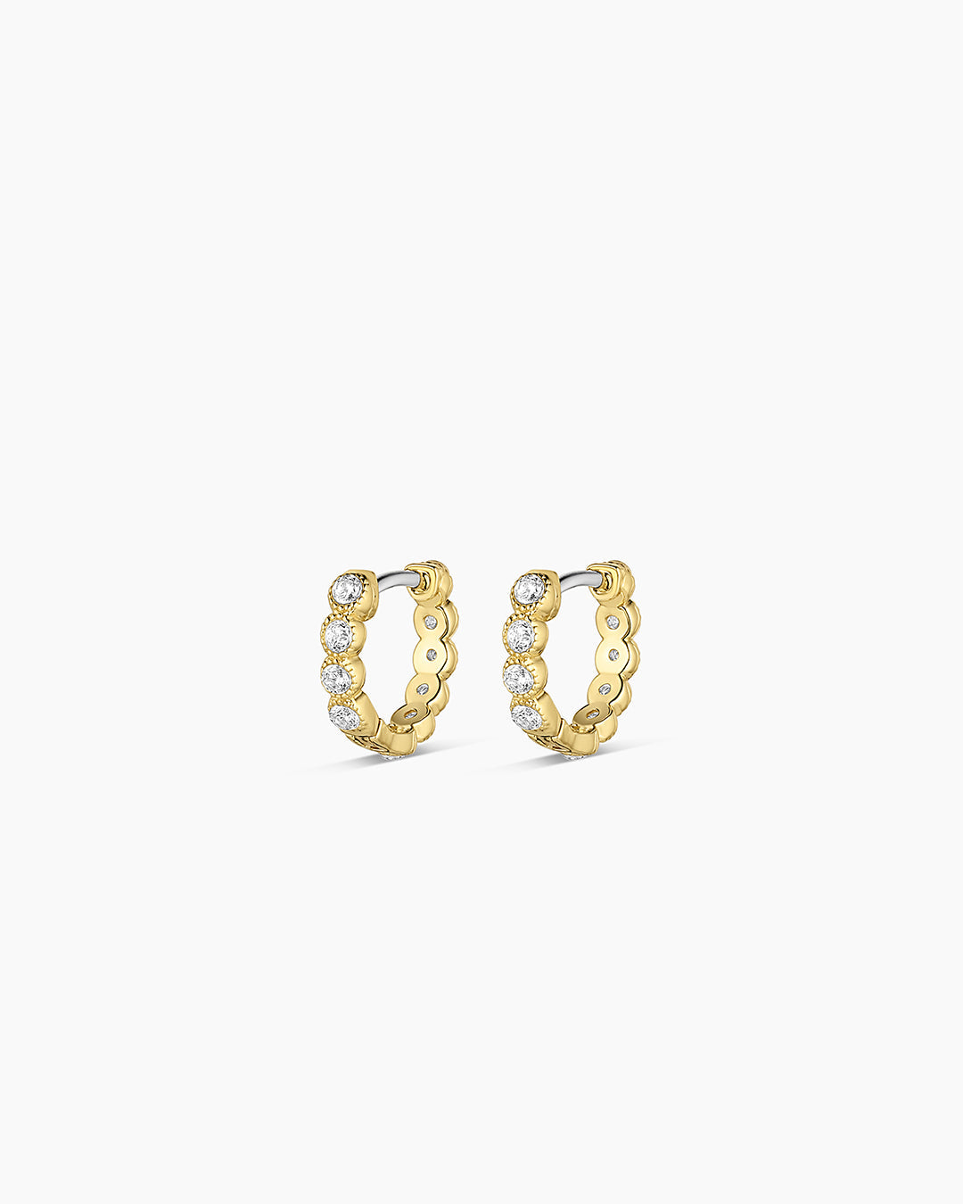 Crystal Huggie Hoops