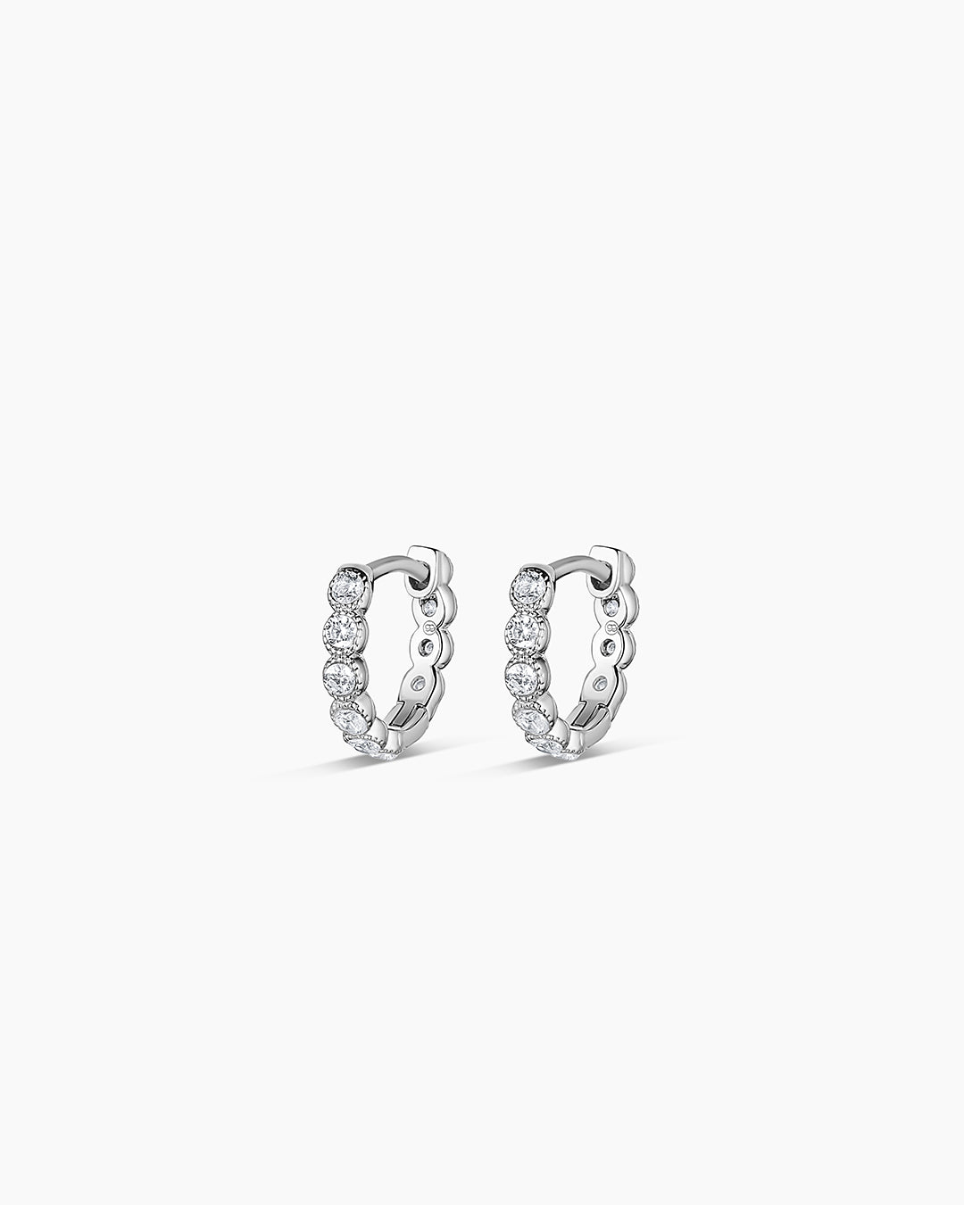 Crystal Huggie Hoops