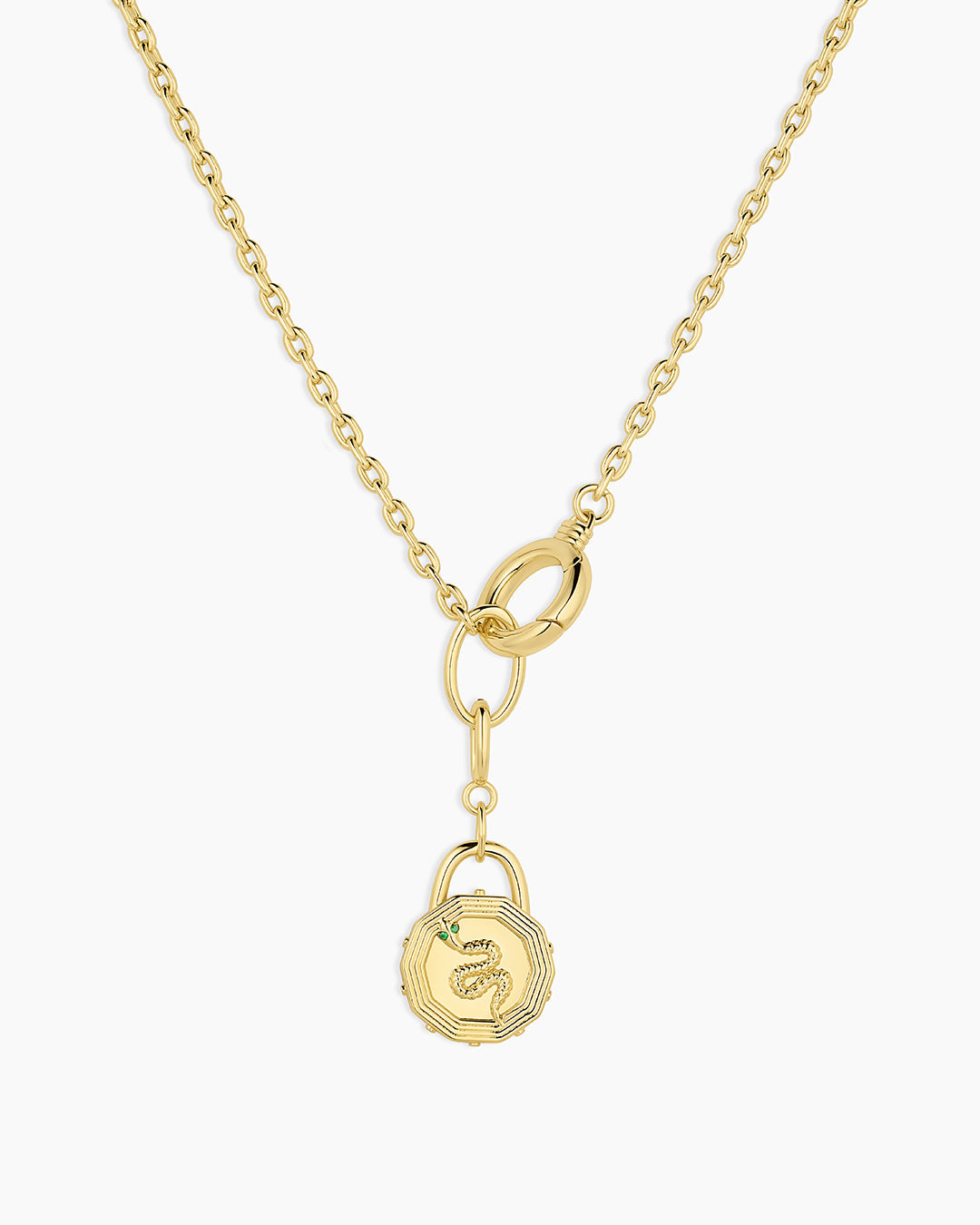 Snake Coin Charm Necklace