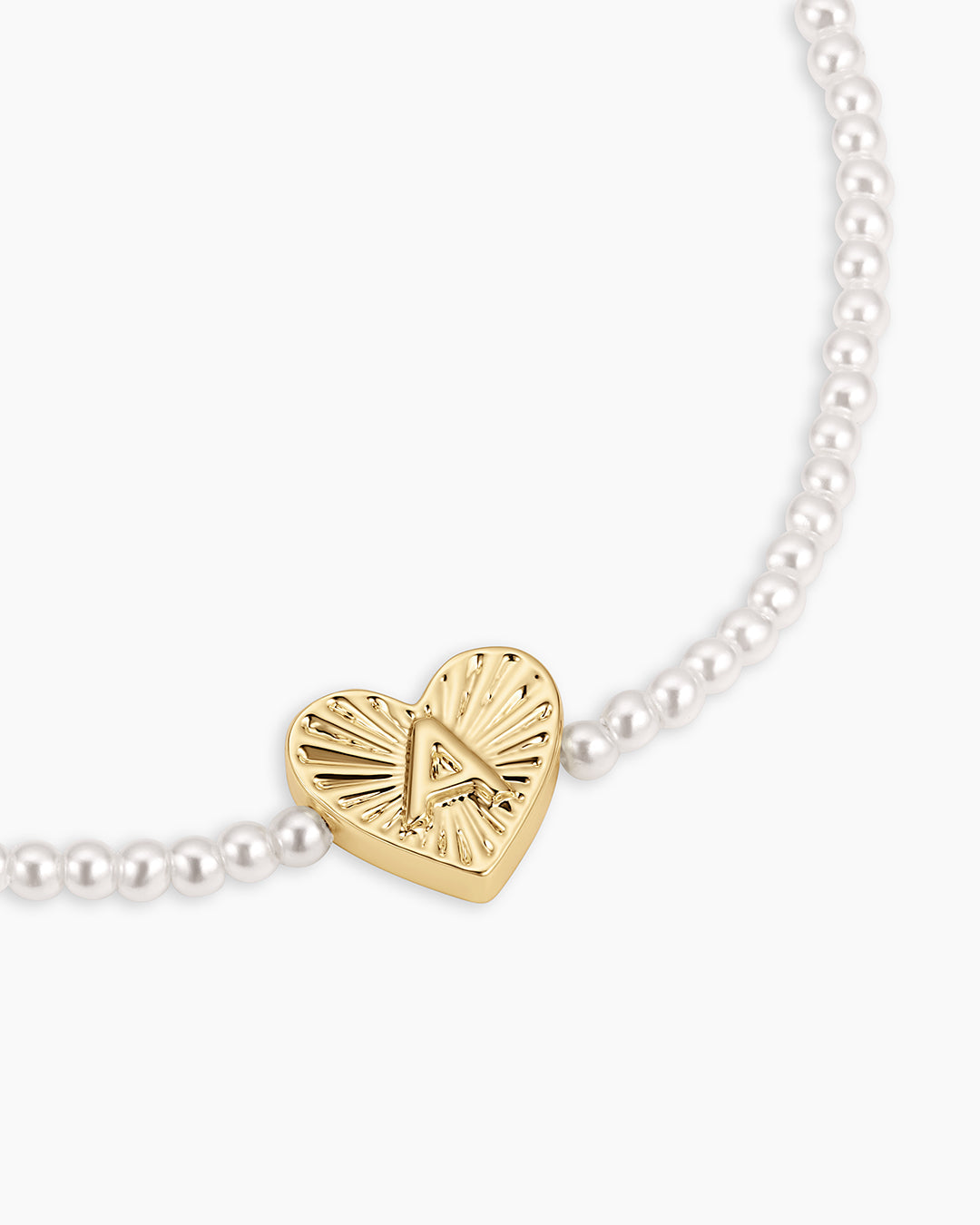 Pearl Initial Heart Bracelet