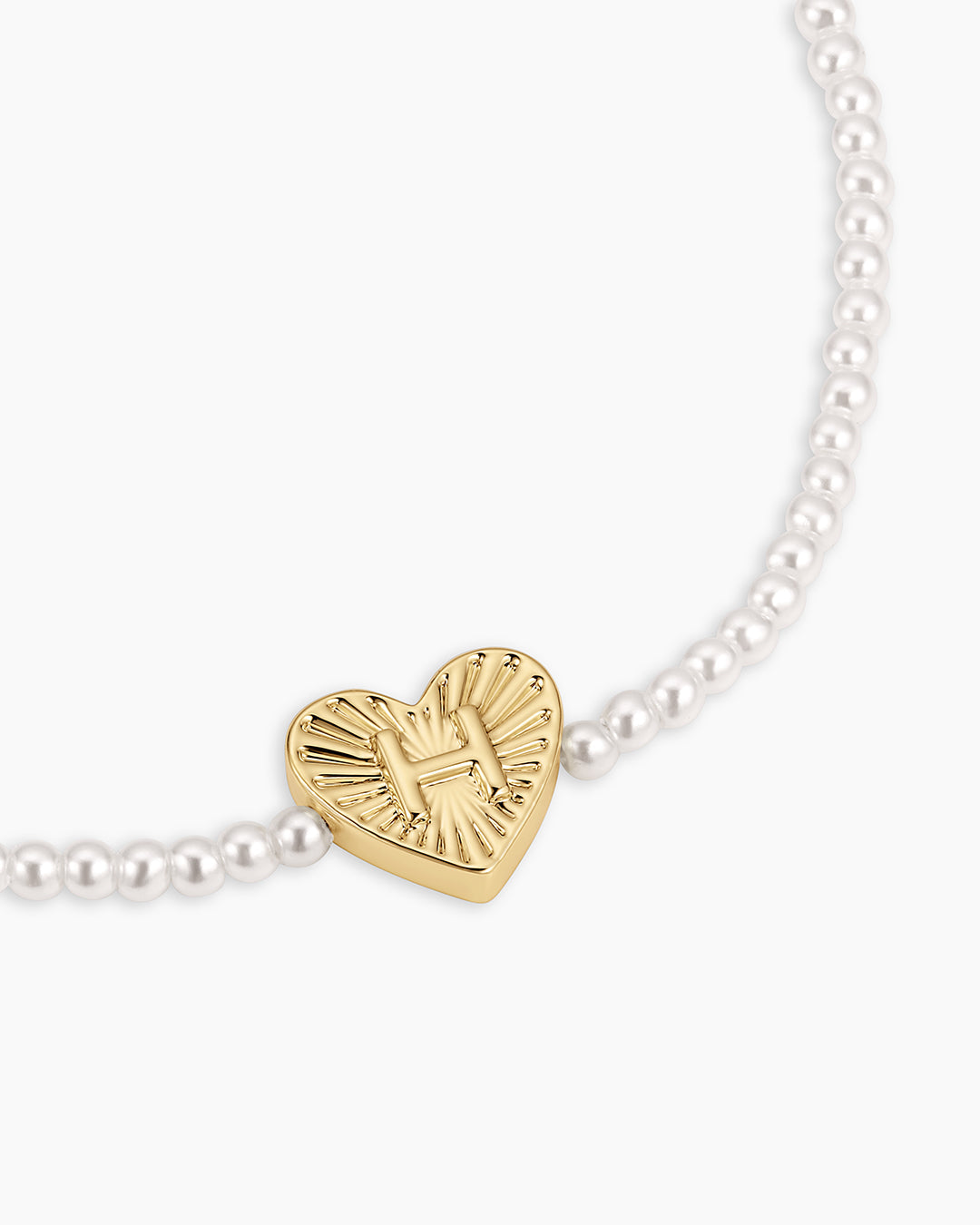 Pearl Initial Heart Bracelet