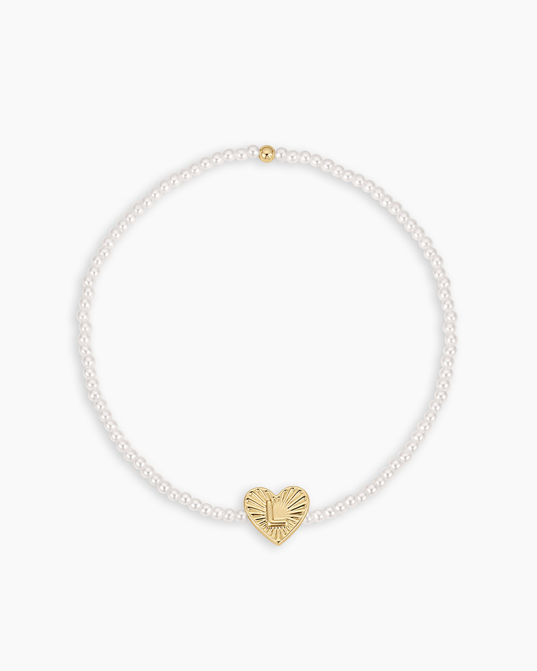 Pearl Initial Heart Bracelet