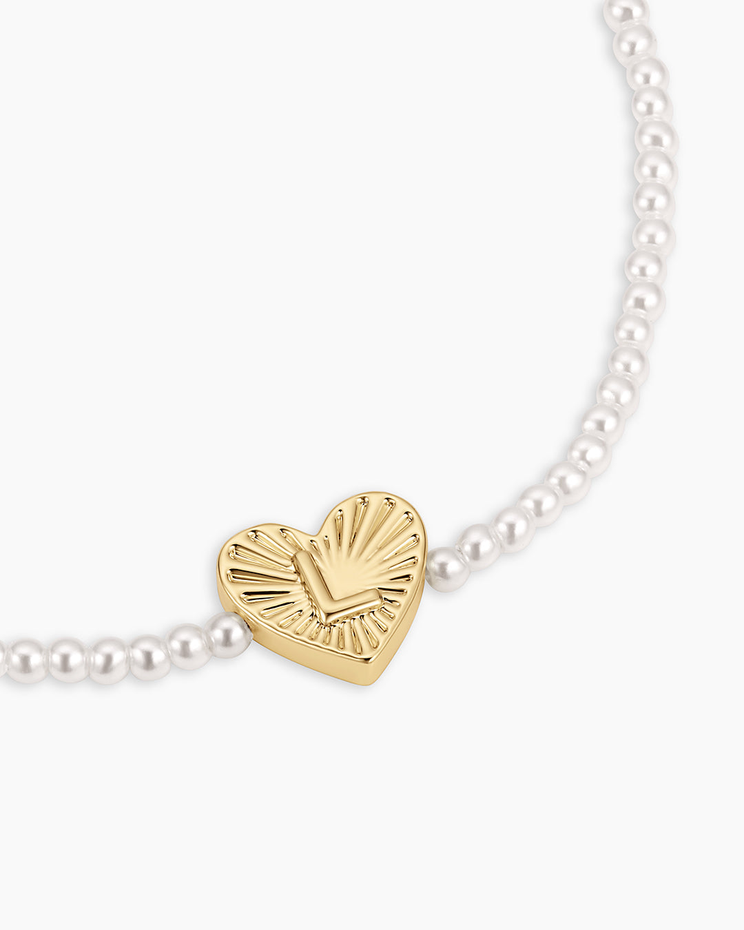 Pearl Initial Heart Bracelet
