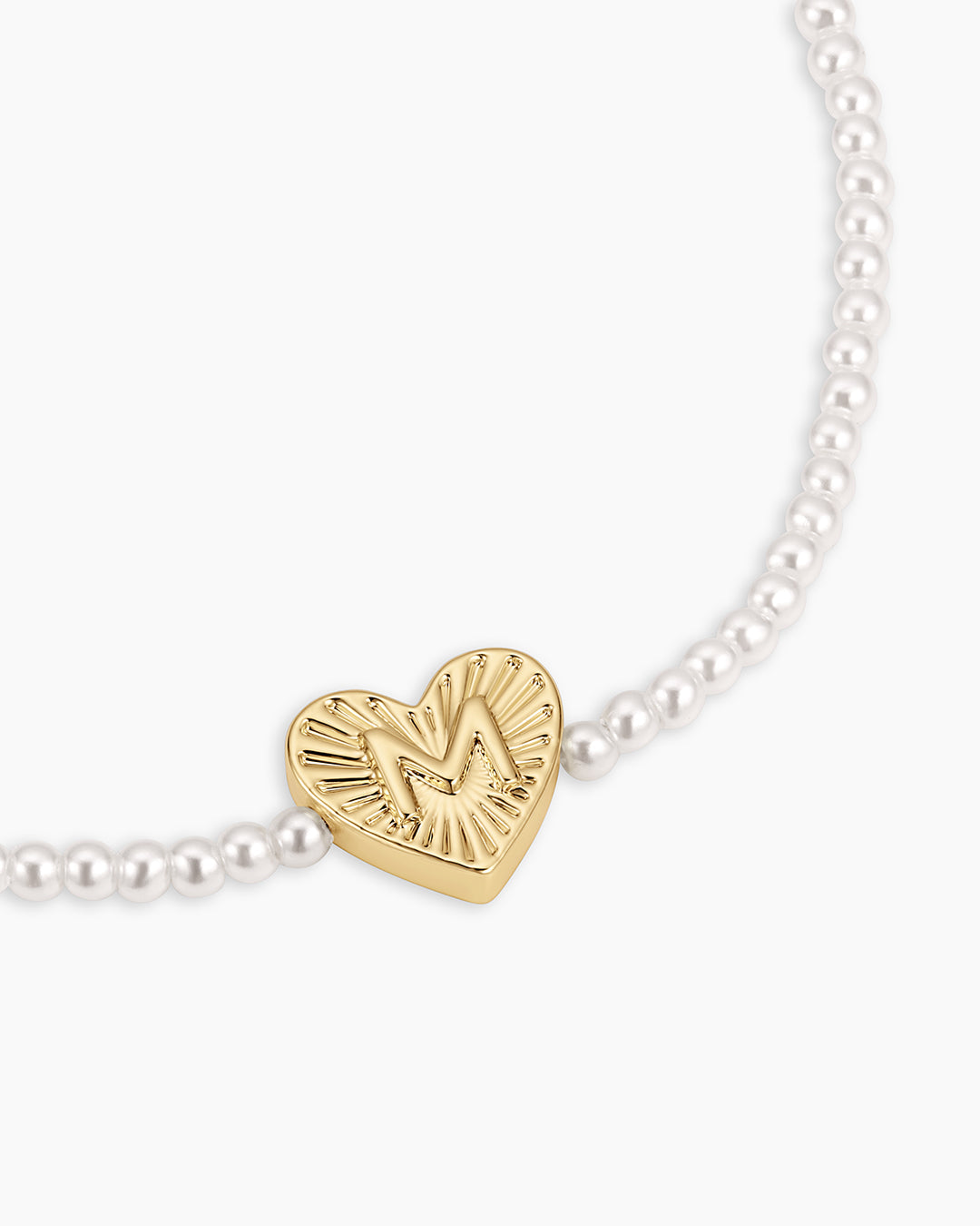 Pearl Initial Heart Bracelet