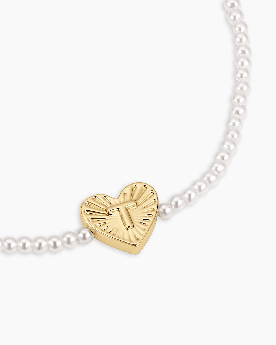 Pearl Initial Heart Bracelet