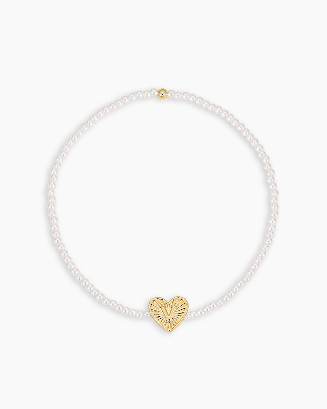 Pearl Initial Heart Bracelet