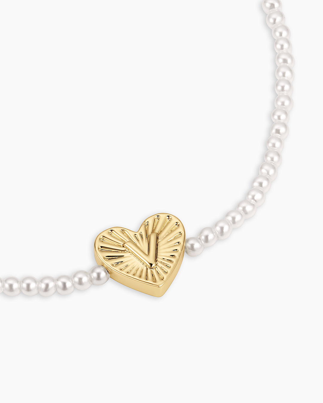 Pearl Initial Heart Bracelet