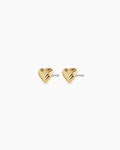 Ribbed Heart Studs