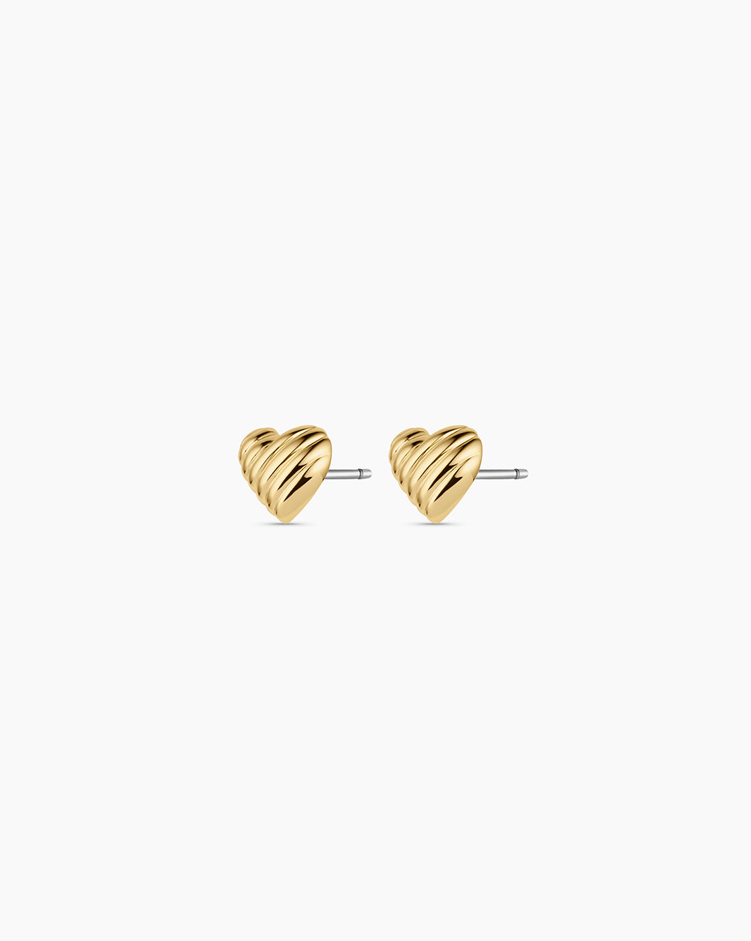 Ribbed Heart Studs