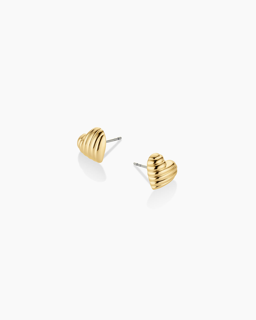 Ribbed Heart Studs