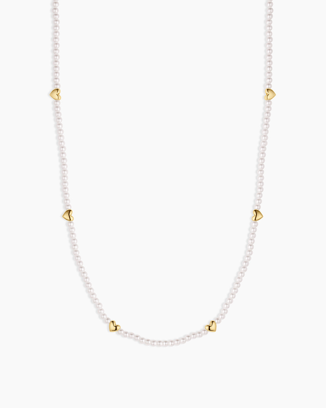 Pearl Heart Station Necklace