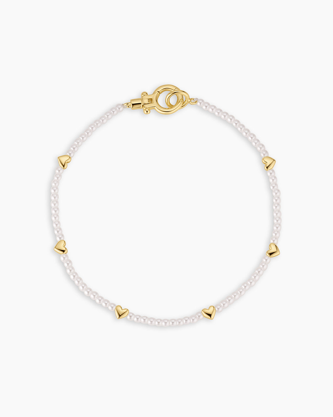 Pearl Heart Station Bracelet