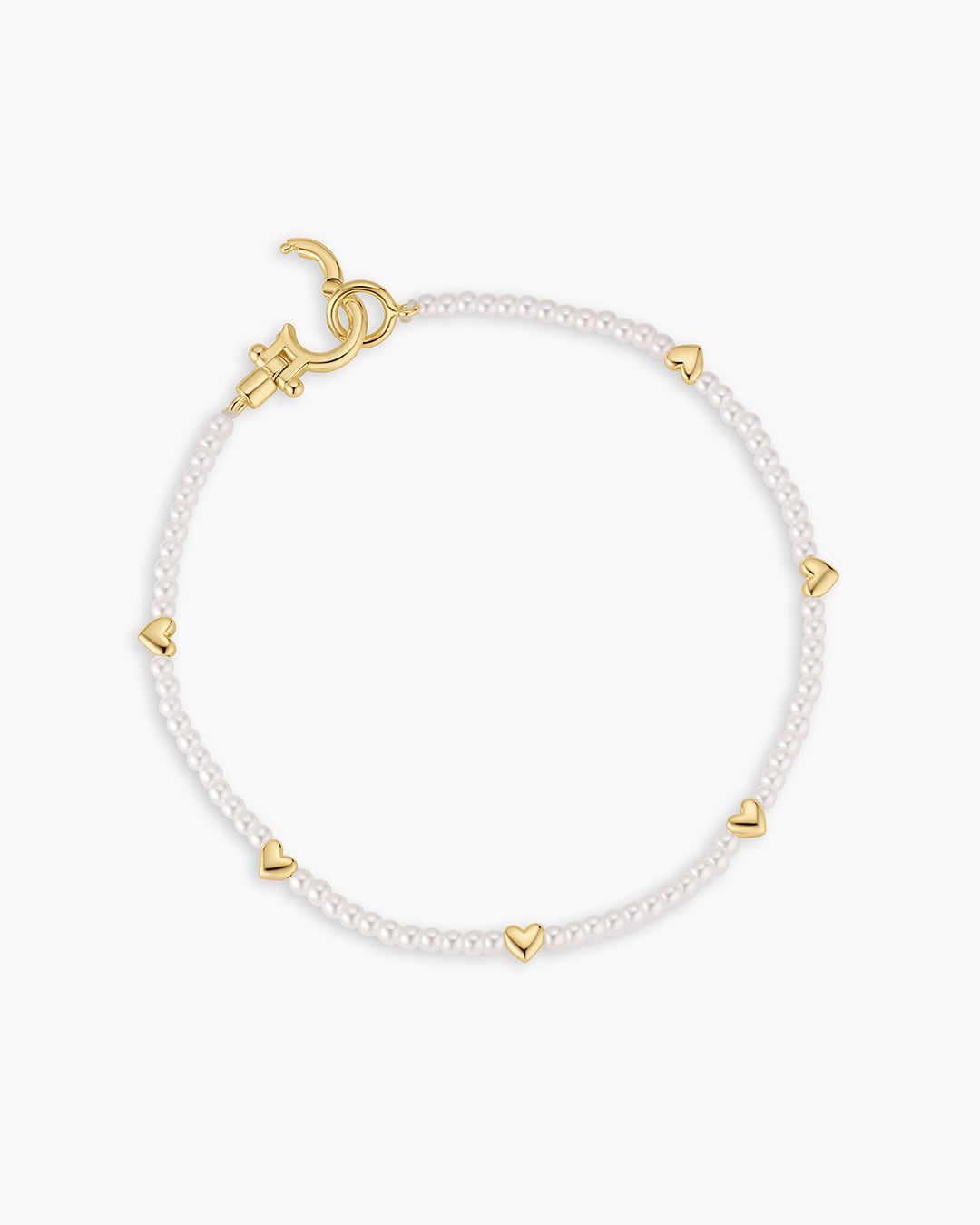 Pearl Heart Station Bracelet