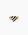 Striped Enamel Heart Ring