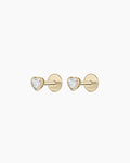 zirconia Heart Flatback Studs