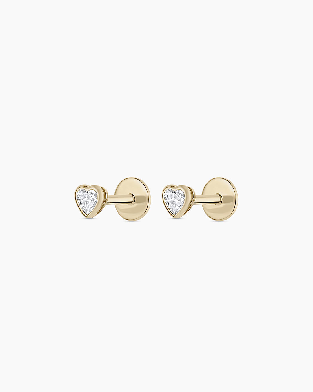 zirconia Heart Flatback Studs