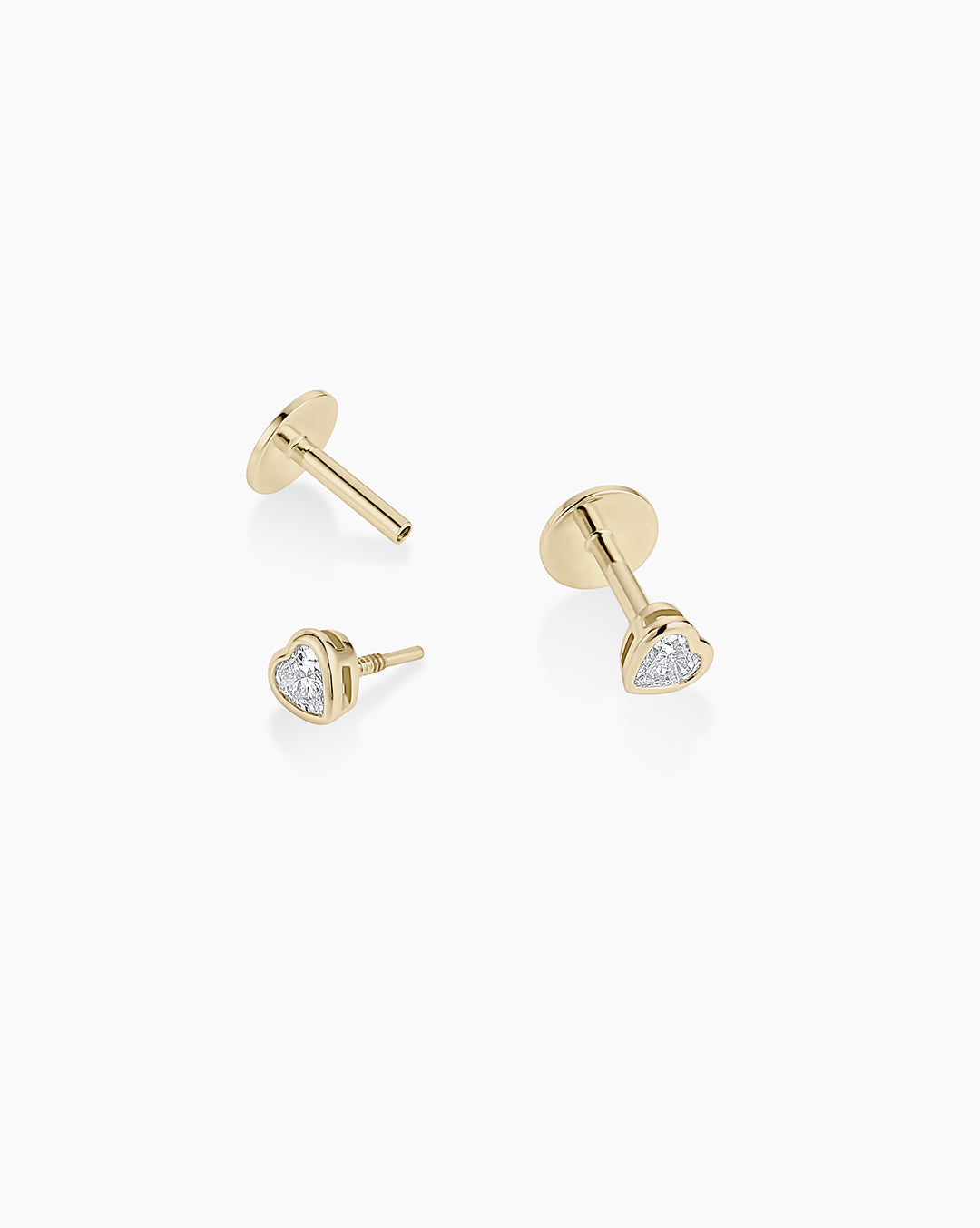 zirconia Heart Flatback Studs